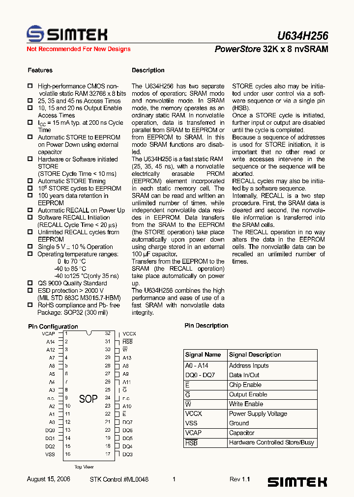 U634H256_1138284.PDF Datasheet