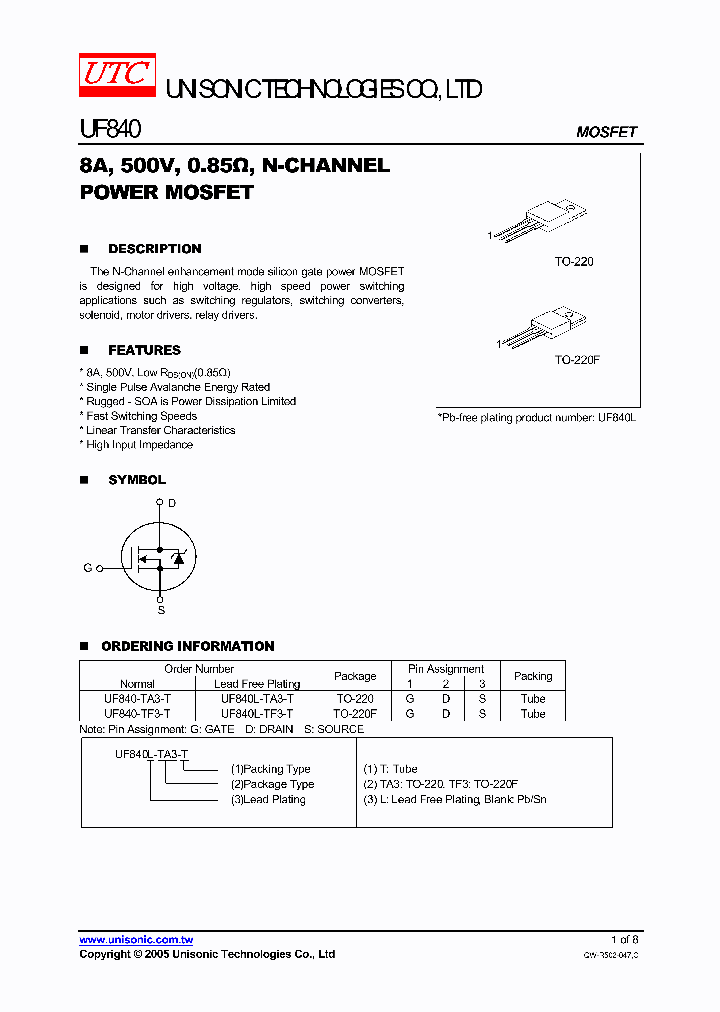 UF840L-TF3-T_1331055.PDF Datasheet
