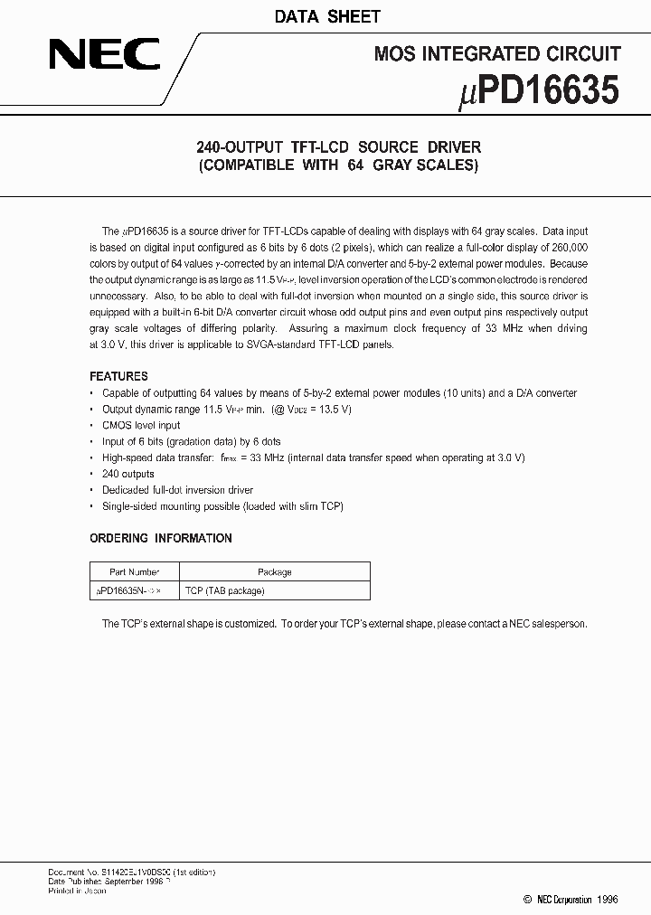 UPD16635_1048723.PDF Datasheet