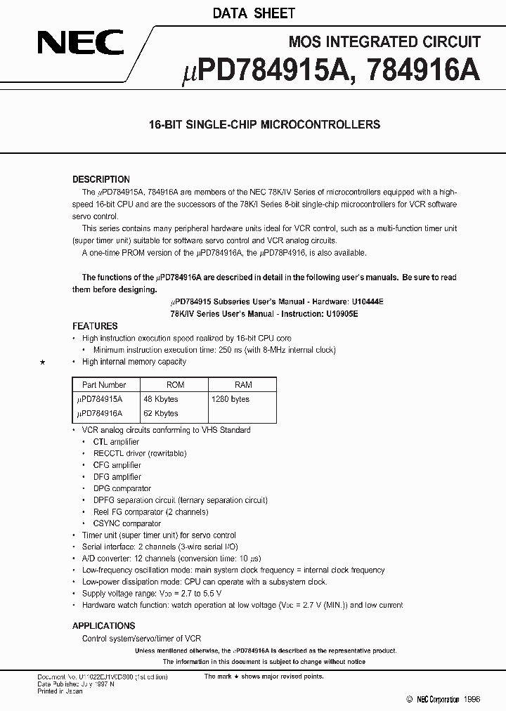 UPD784916AGF_1332600.PDF Datasheet
