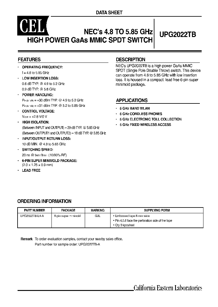 UPG2022TB_1145778.PDF Datasheet