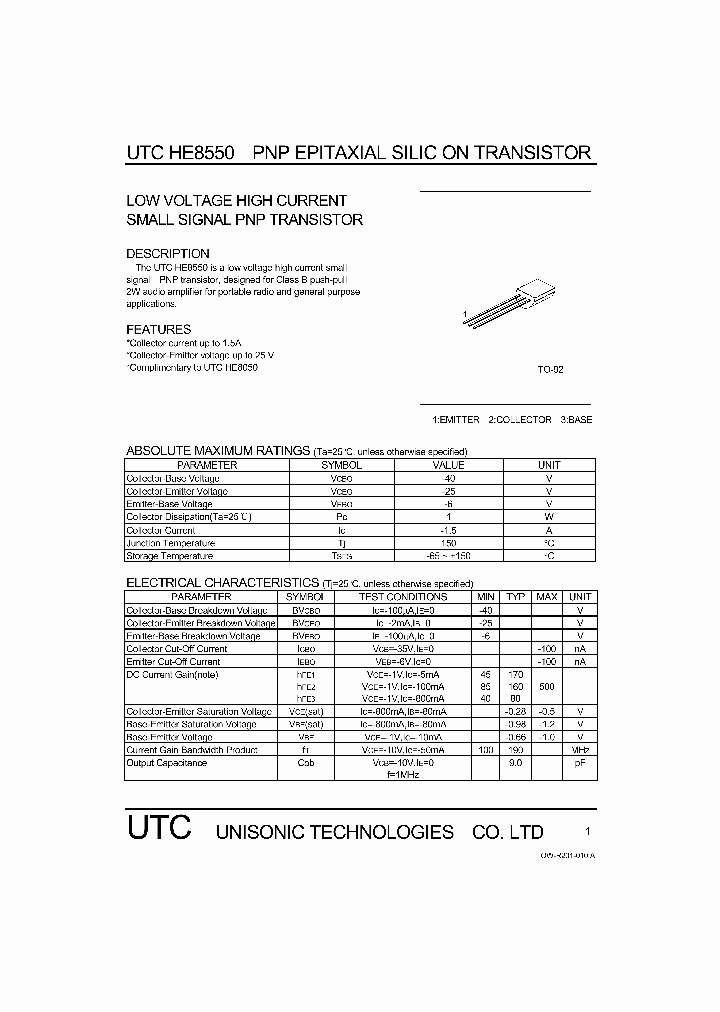 UTCHE8550_1333096.PDF Datasheet