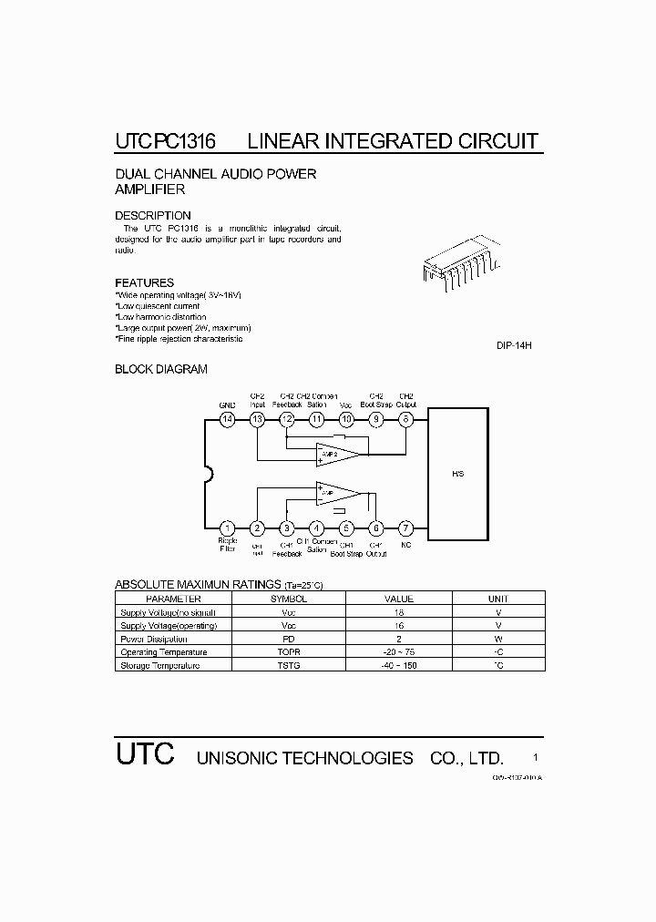 UTCPC1316_1333140.PDF Datasheet