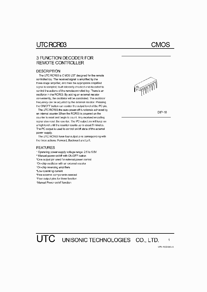 UTCRCR03_1333144.PDF Datasheet