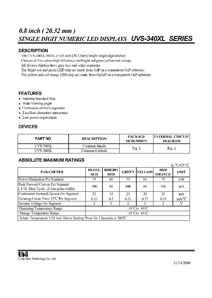UVS-340XL_1333208.PDF Datasheet