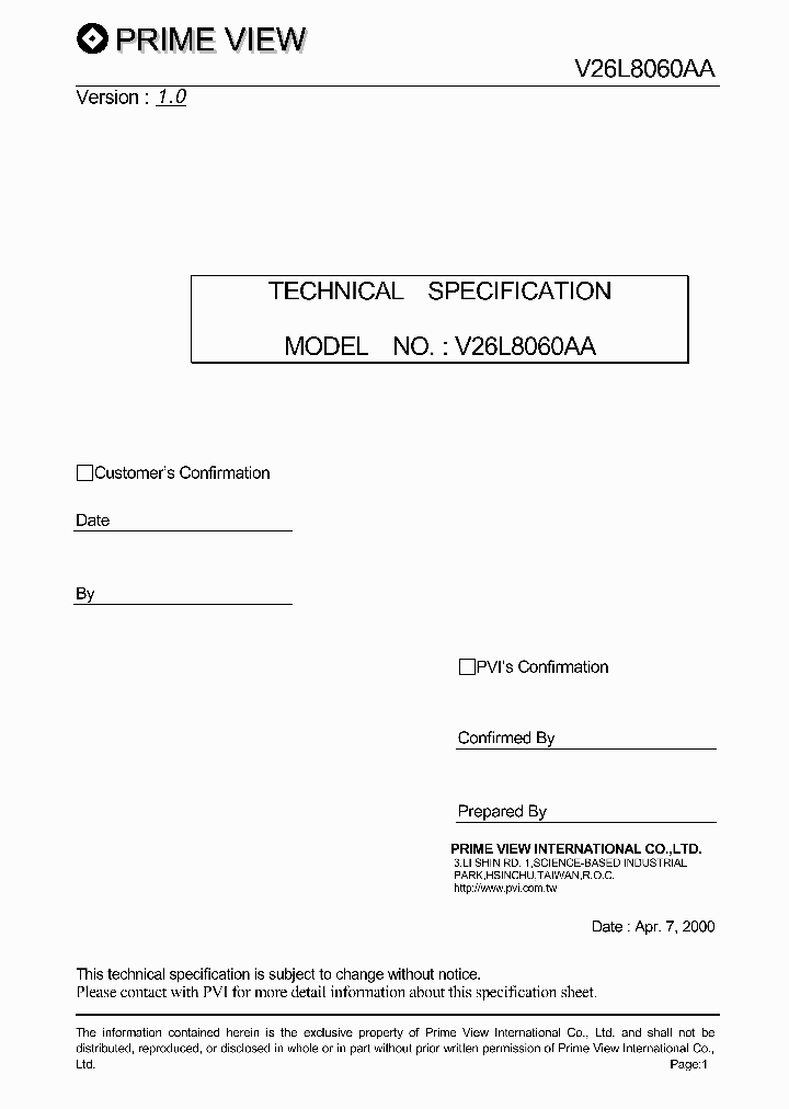 V26L8060AA_1333382.PDF Datasheet