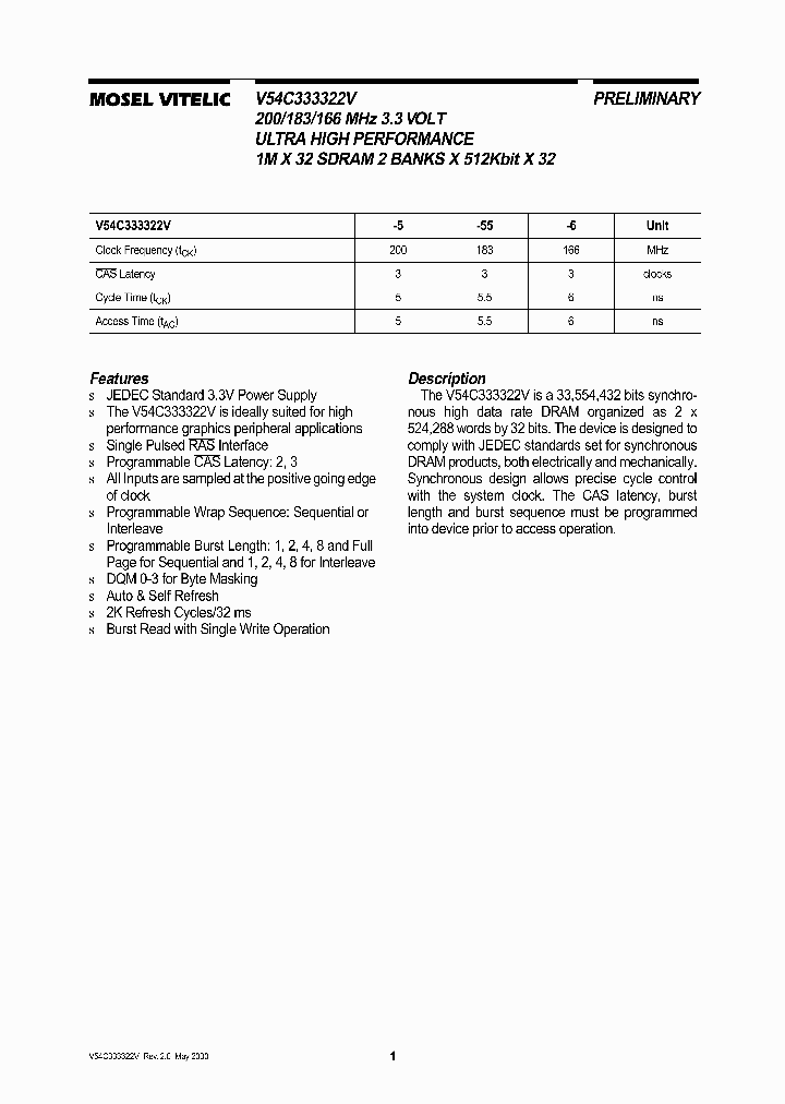 V54C333322V_1333633.PDF Datasheet