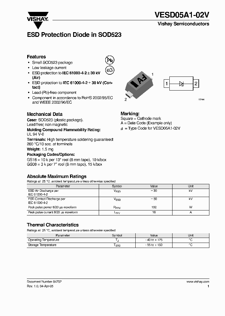 VESD05A1-02V_1334317.PDF Datasheet