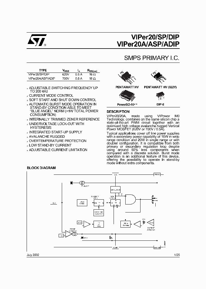 VIPER20SP_1334441.PDF Datasheet