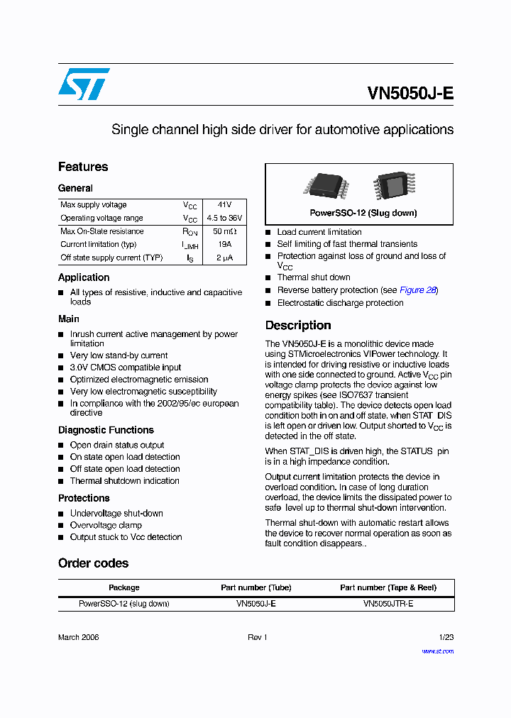 VN5050JTR-E_1334668.PDF Datasheet