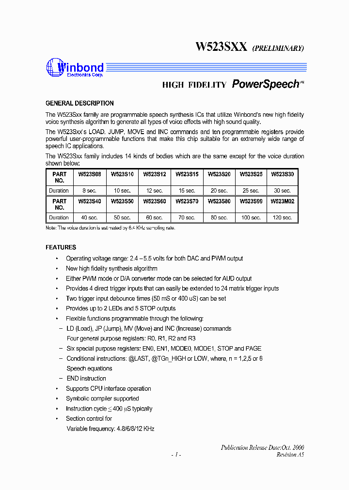 W523SXX_1335619.PDF Datasheet