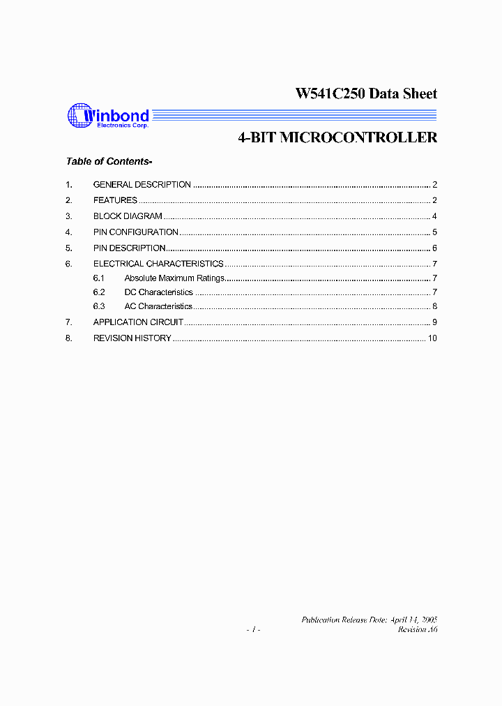 W541C250_1335632.PDF Datasheet