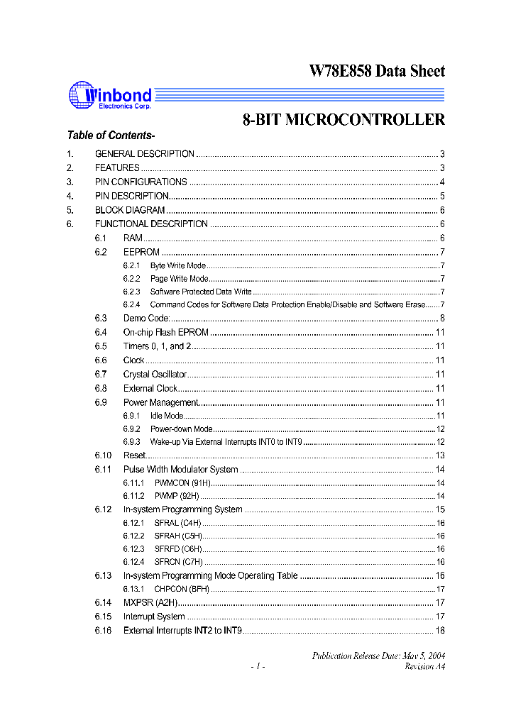 W78E858_1335712.PDF Datasheet