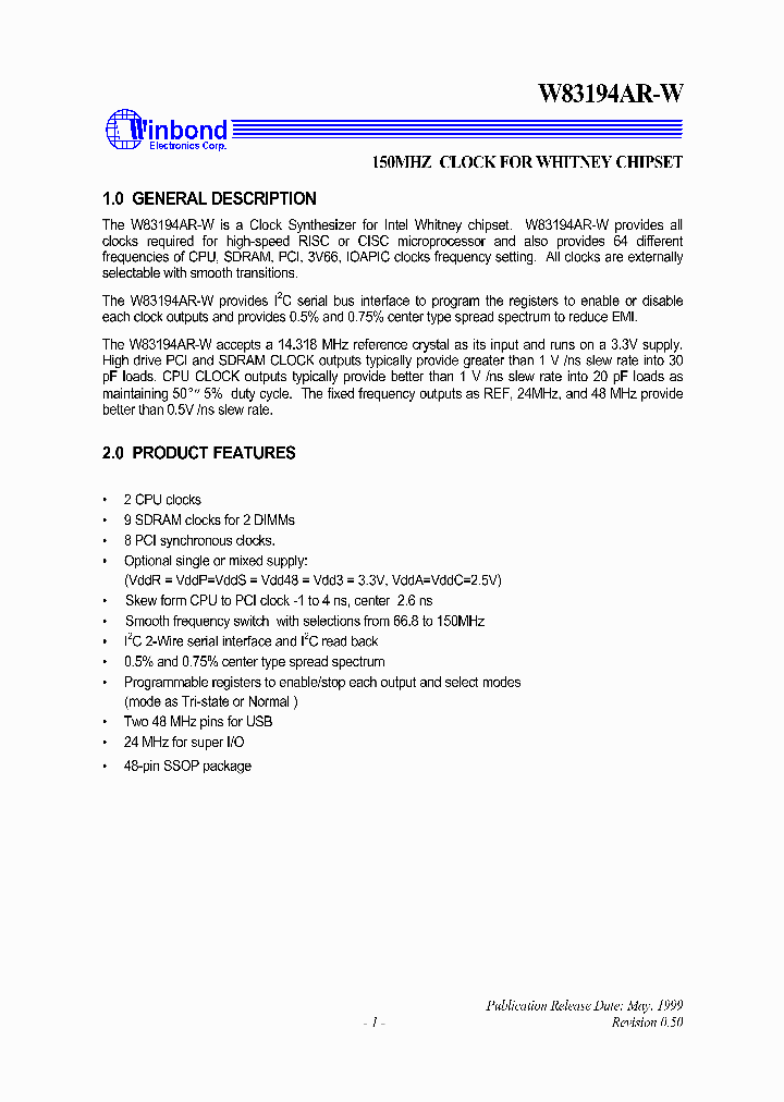 W83194AR-W_1335747.PDF Datasheet