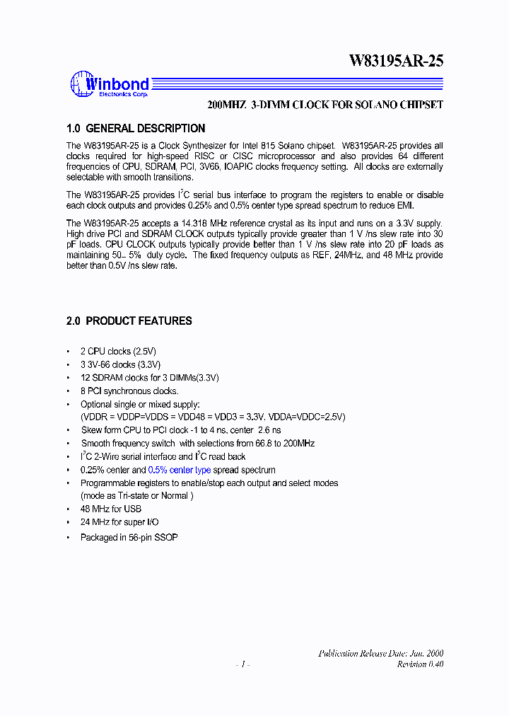 W83195AR-25_1335769.PDF Datasheet