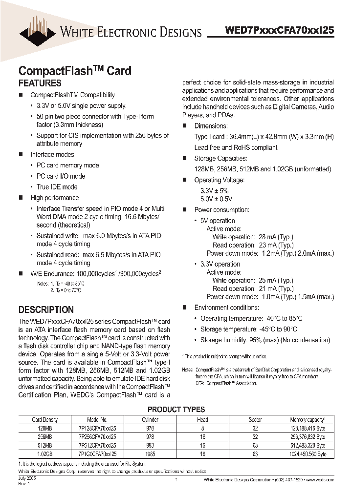 WED7PXXXCFA70XXI25_1336007.PDF Datasheet