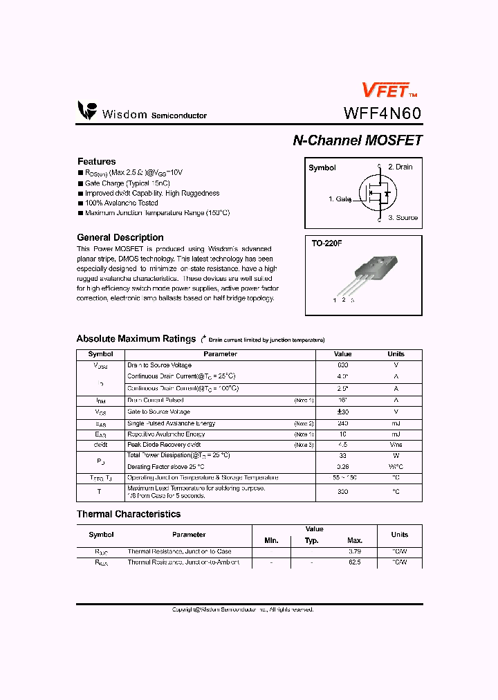 WFF4N60_1026201.PDF Datasheet