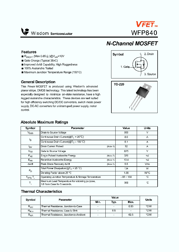 WFP840_1159968.PDF Datasheet