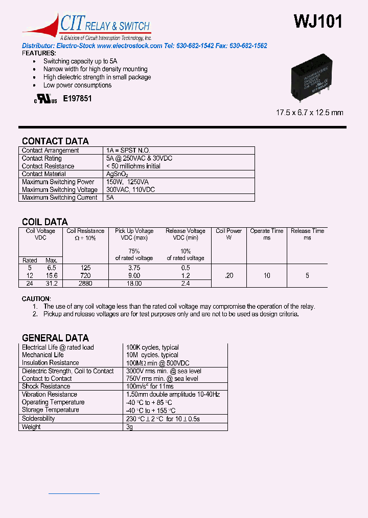 WJ1011AS5VDC_1336117.PDF Datasheet