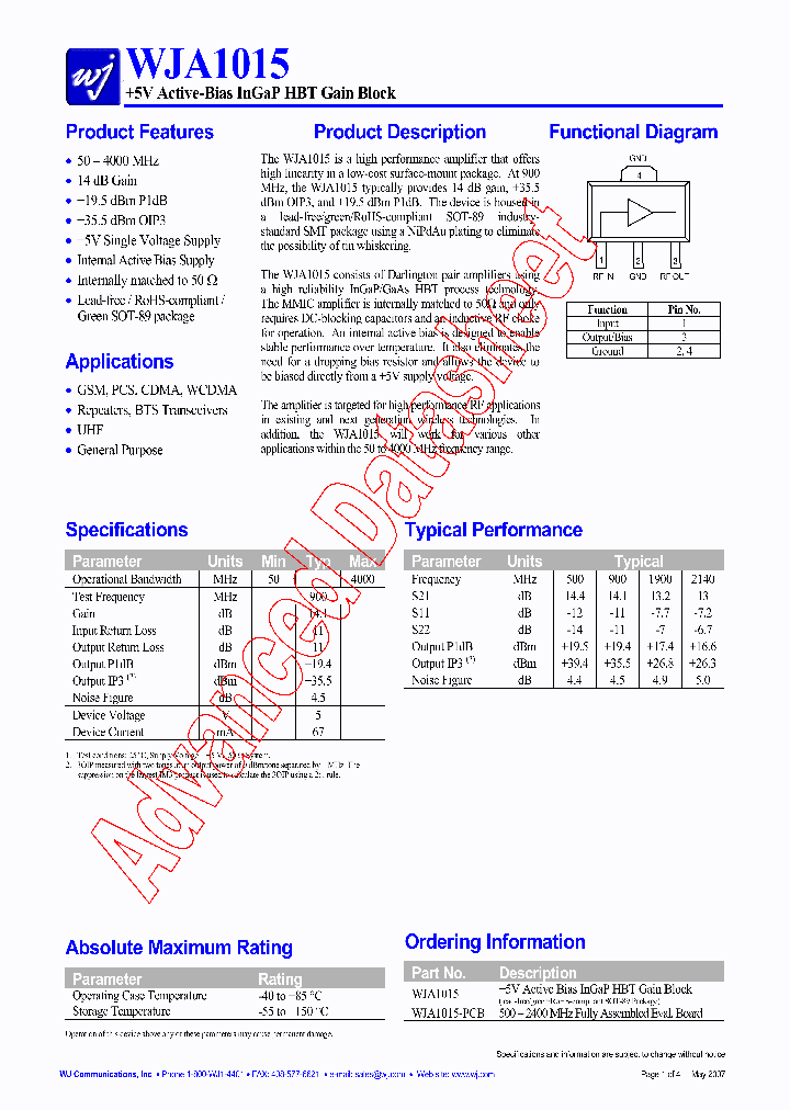 WJA1015-PCB_1336151.PDF Datasheet