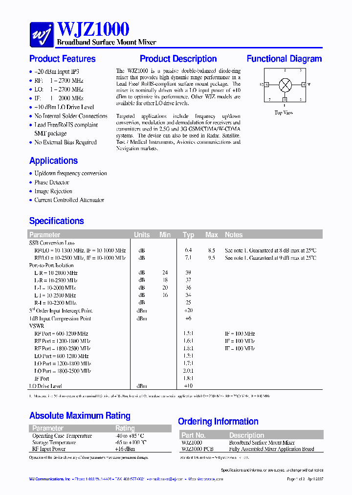 WJZ1000-PCB_1336161.PDF Datasheet