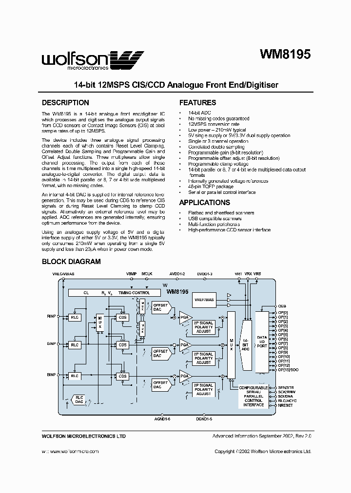 XWM8195CFT_1043034.PDF Datasheet