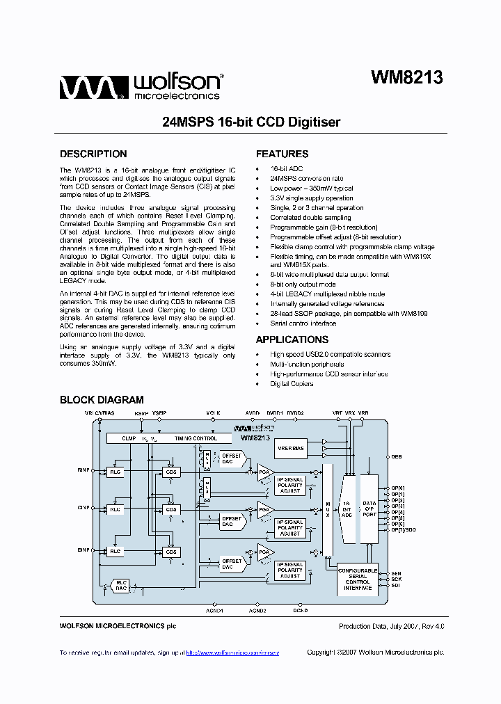 WM8213_1077786.PDF Datasheet