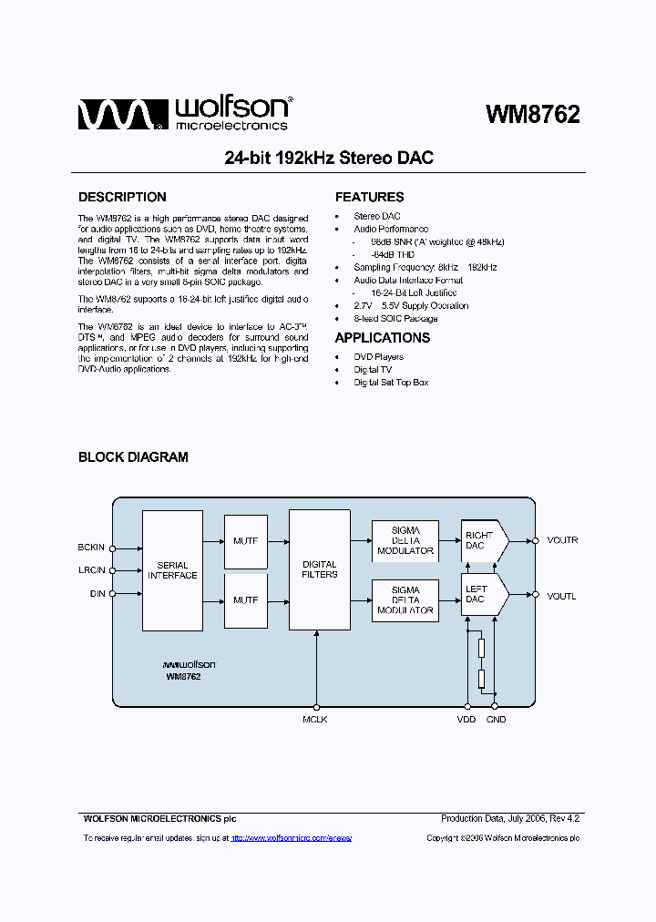 WM8762GEDRV_1121597.PDF Datasheet