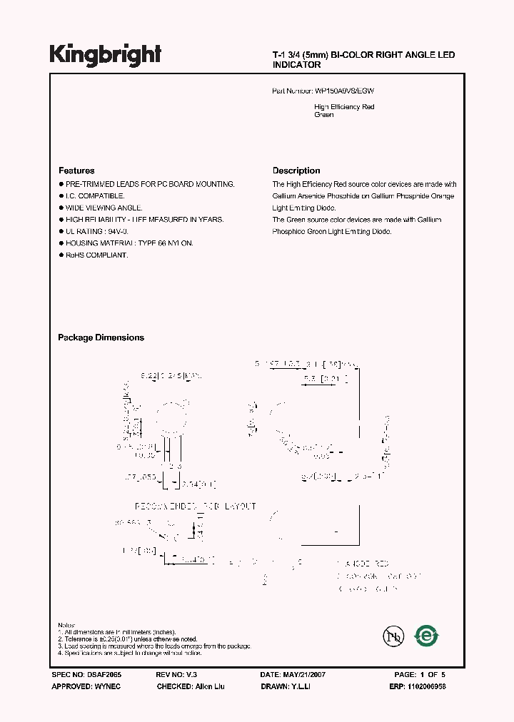 WP150A9VSEGW_1336473.PDF Datasheet