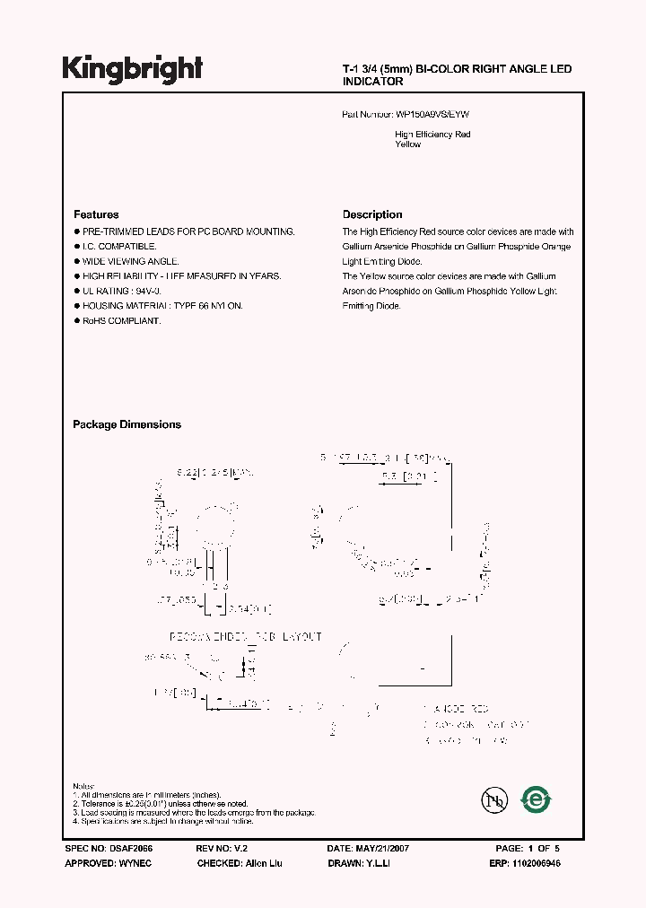 WP150A9VSEYW_1336474.PDF Datasheet
