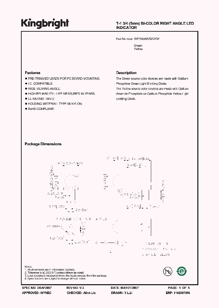 WP150A9VSGYW_1336475.PDF Datasheet