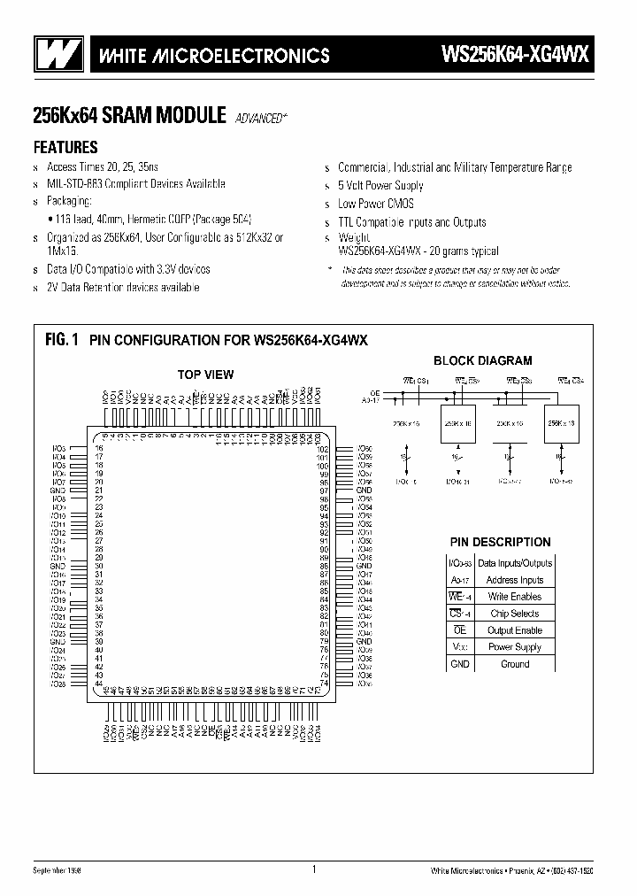 WS256K64-XG4WX_1336855.PDF Datasheet