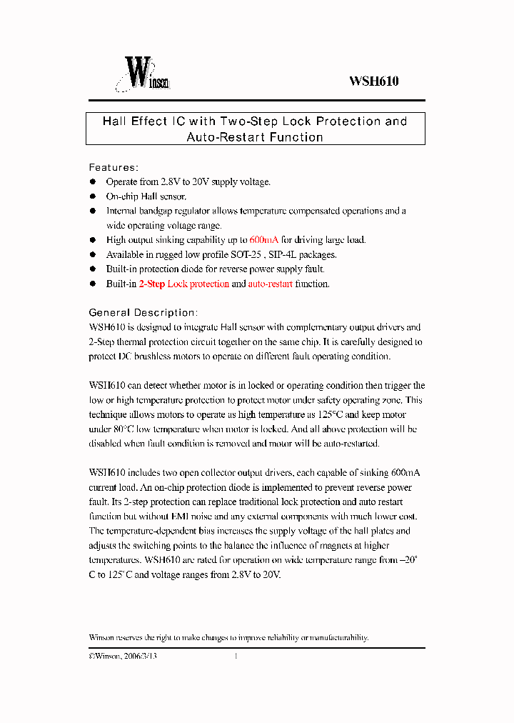 WSH610-XPDN3_1336917.PDF Datasheet