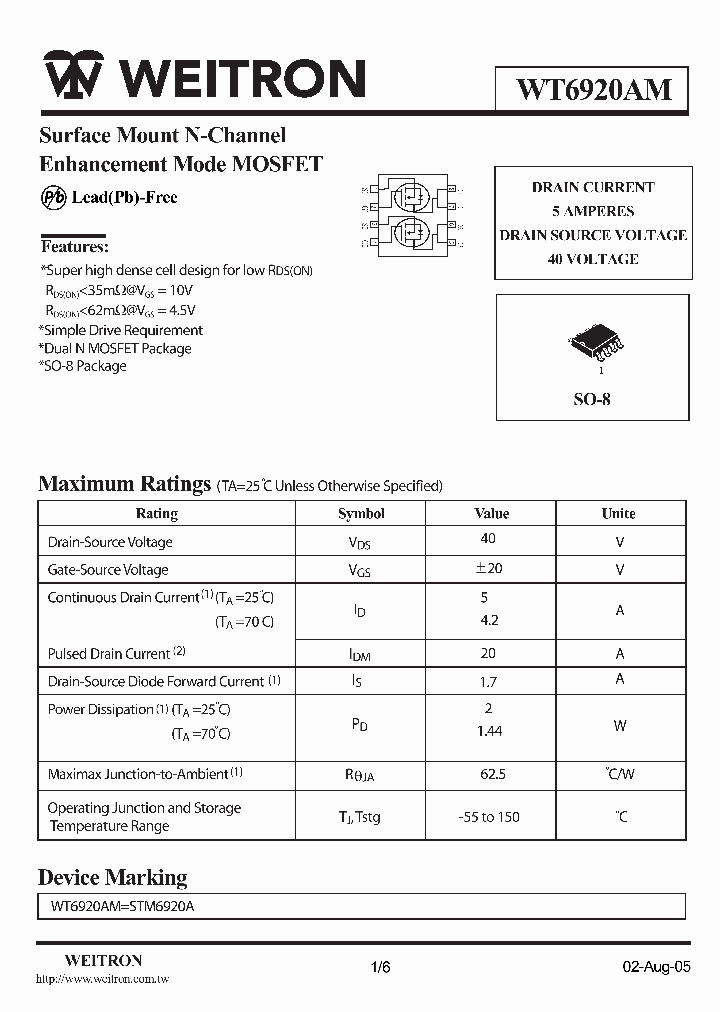 WT6920AM_1336957.PDF Datasheet