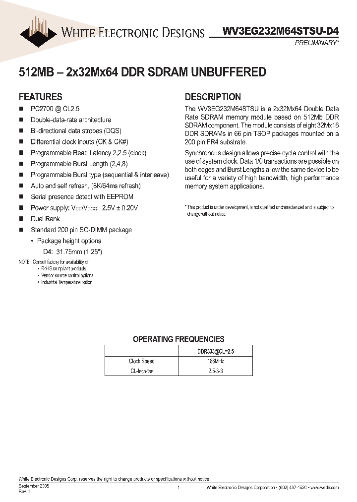 WV3EG232M64STSU335D4SG_1336993.PDF Datasheet