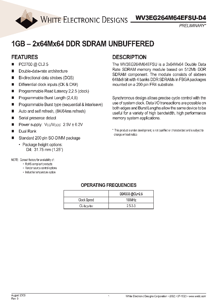 WV3EG264M64EFSU335D4SG_1336994.PDF Datasheet