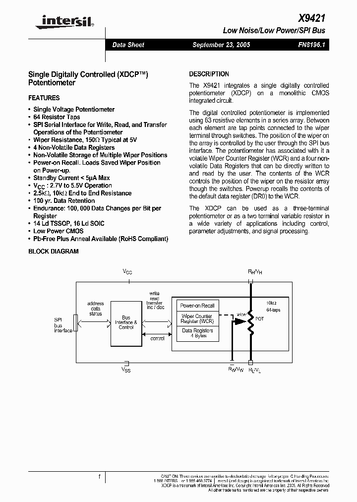 X9421YV14I-27_1337421.PDF Datasheet