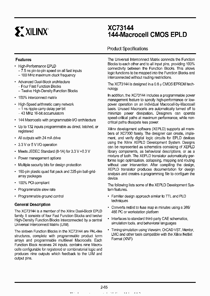 XC73144-7PQ160C_1337665.PDF Datasheet