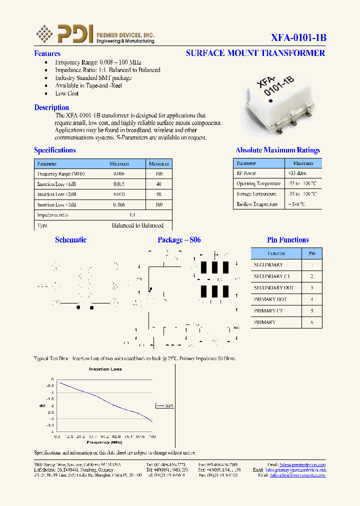 XFA-0101-1B_1097857.PDF Datasheet