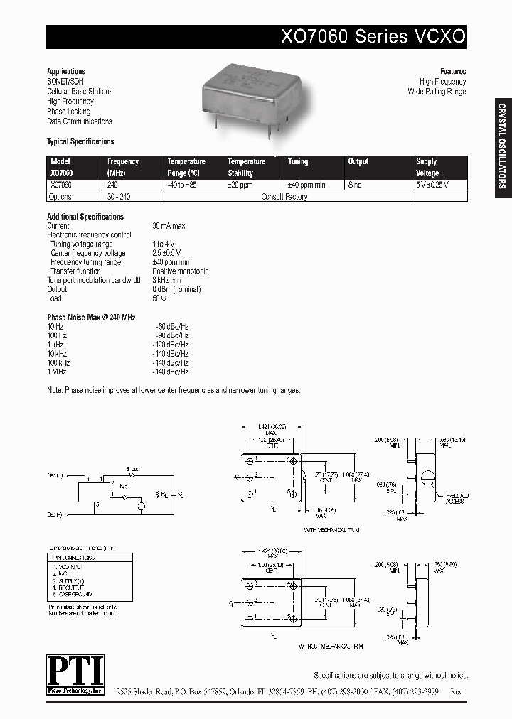 XO7060_1337975.PDF Datasheet