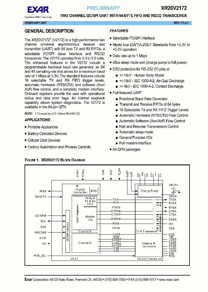 XR20V2172IL64_1338236.PDF Datasheet