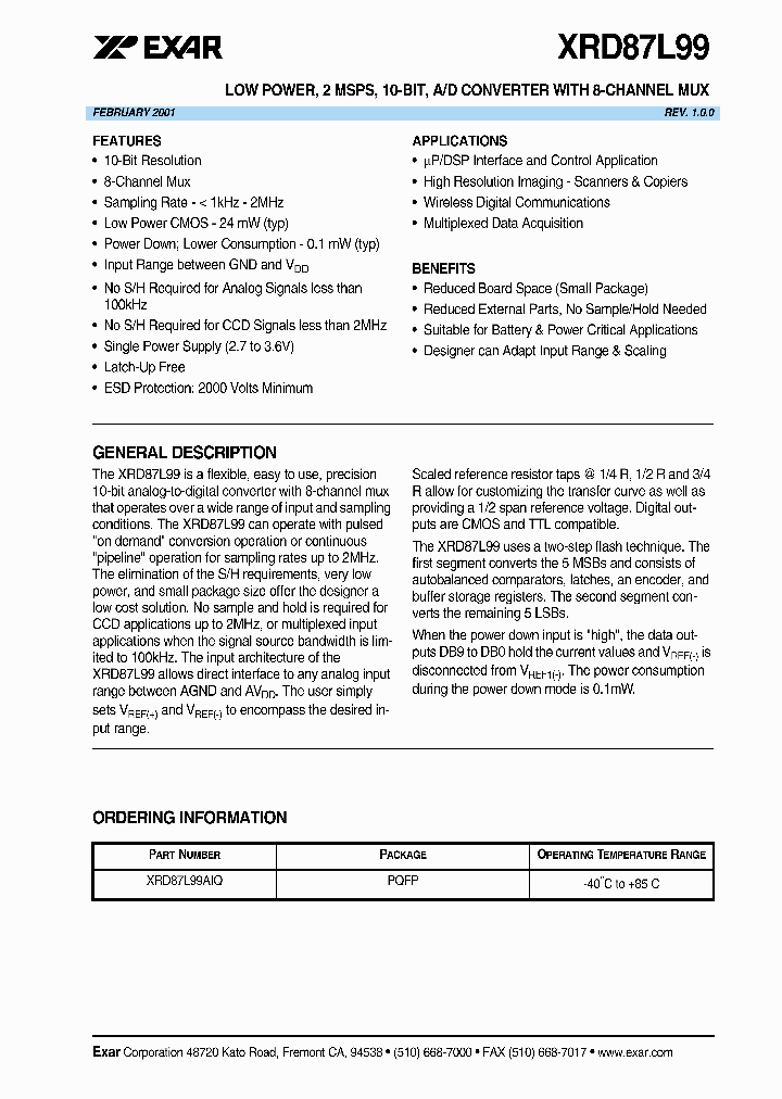 XRD87L99AIQ_1338295.PDF Datasheet