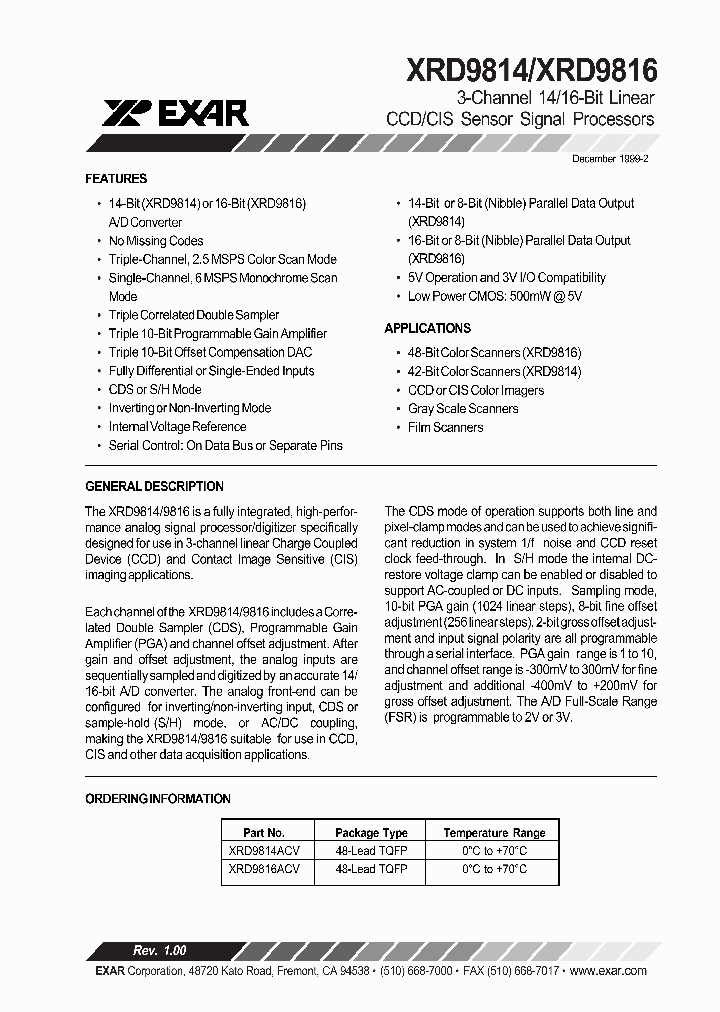 XRD9816ACV_1338296.PDF Datasheet