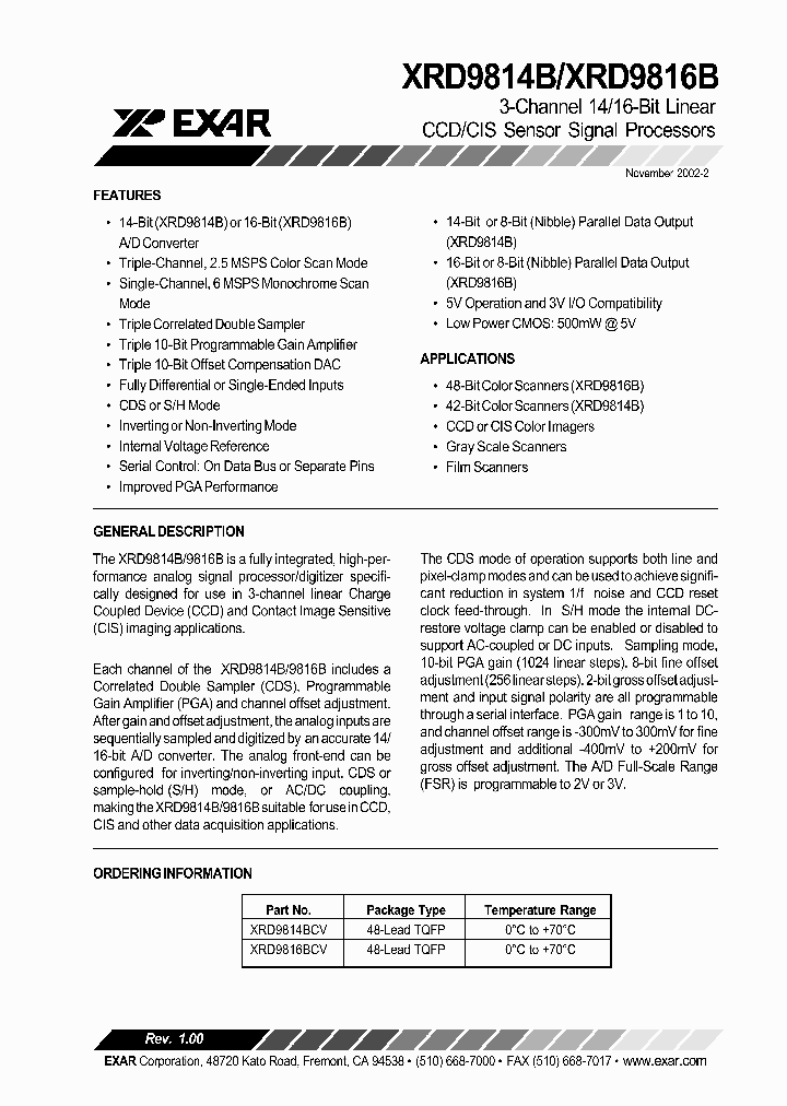 XRD9816BCV_1338297.PDF Datasheet