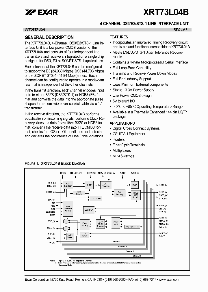XRT73L04B_1177769.PDF Datasheet