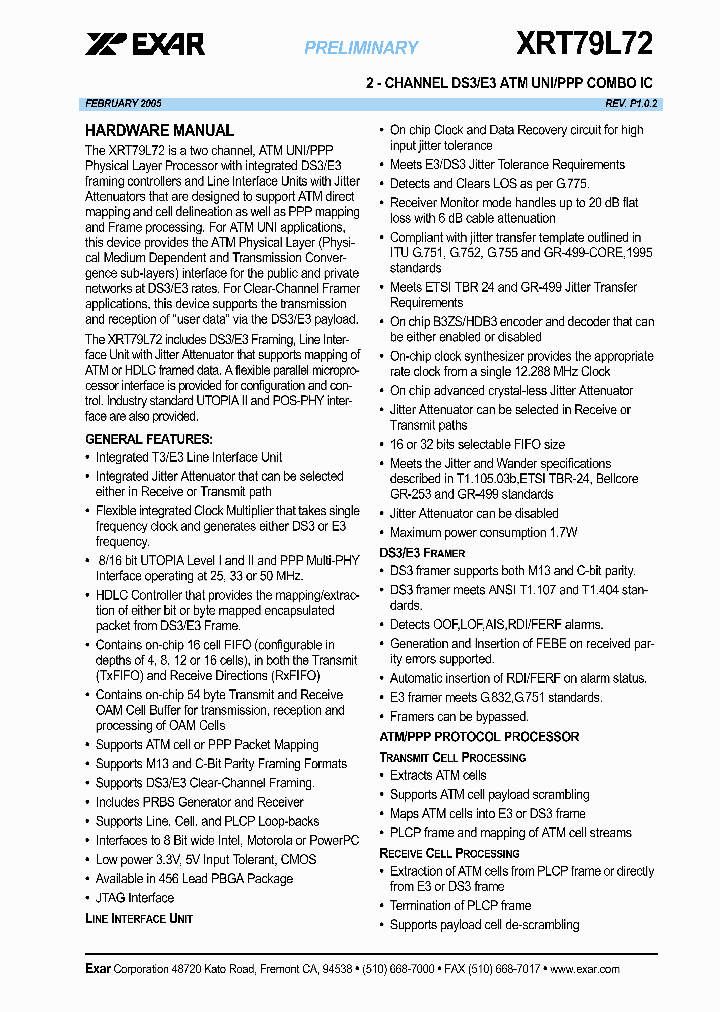 XRT79L72_1177727.PDF Datasheet