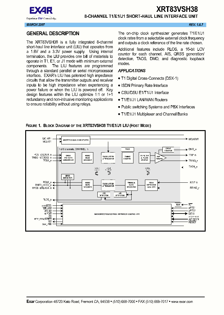 XRT83VSH38IB_1338427.PDF Datasheet