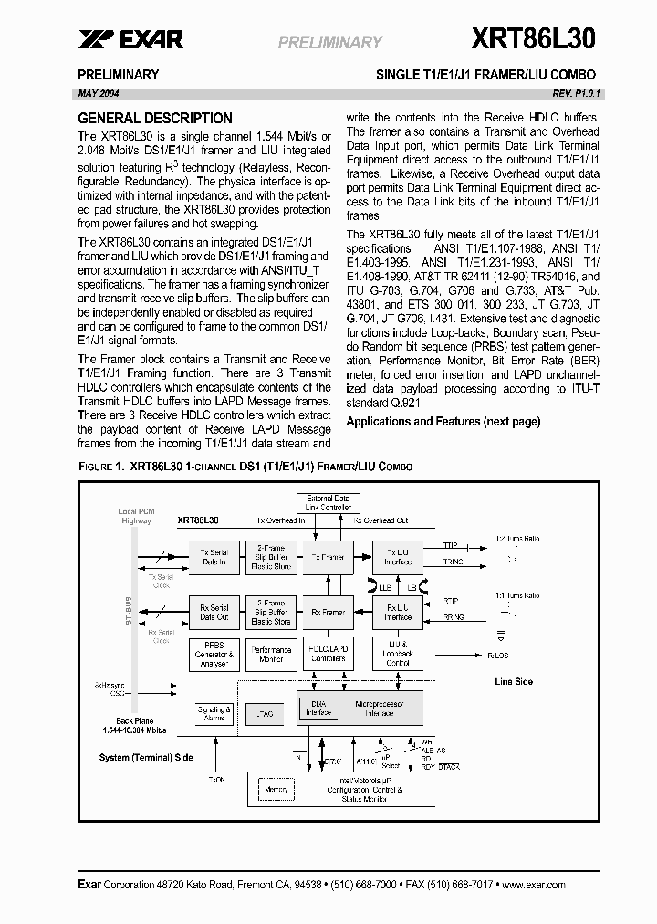 XRT86L30_1106475.PDF Datasheet
