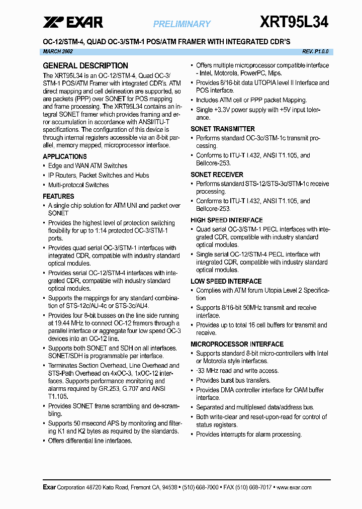 XRT95L34IV_1338464.PDF Datasheet