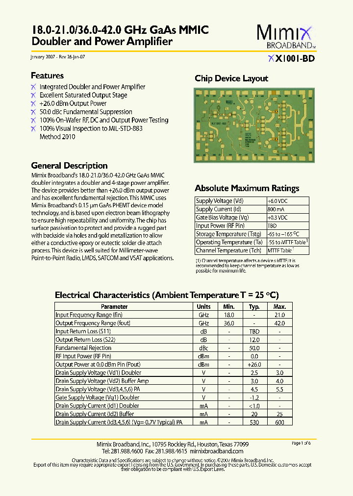 XX1001-BD-000V_1116576.PDF Datasheet